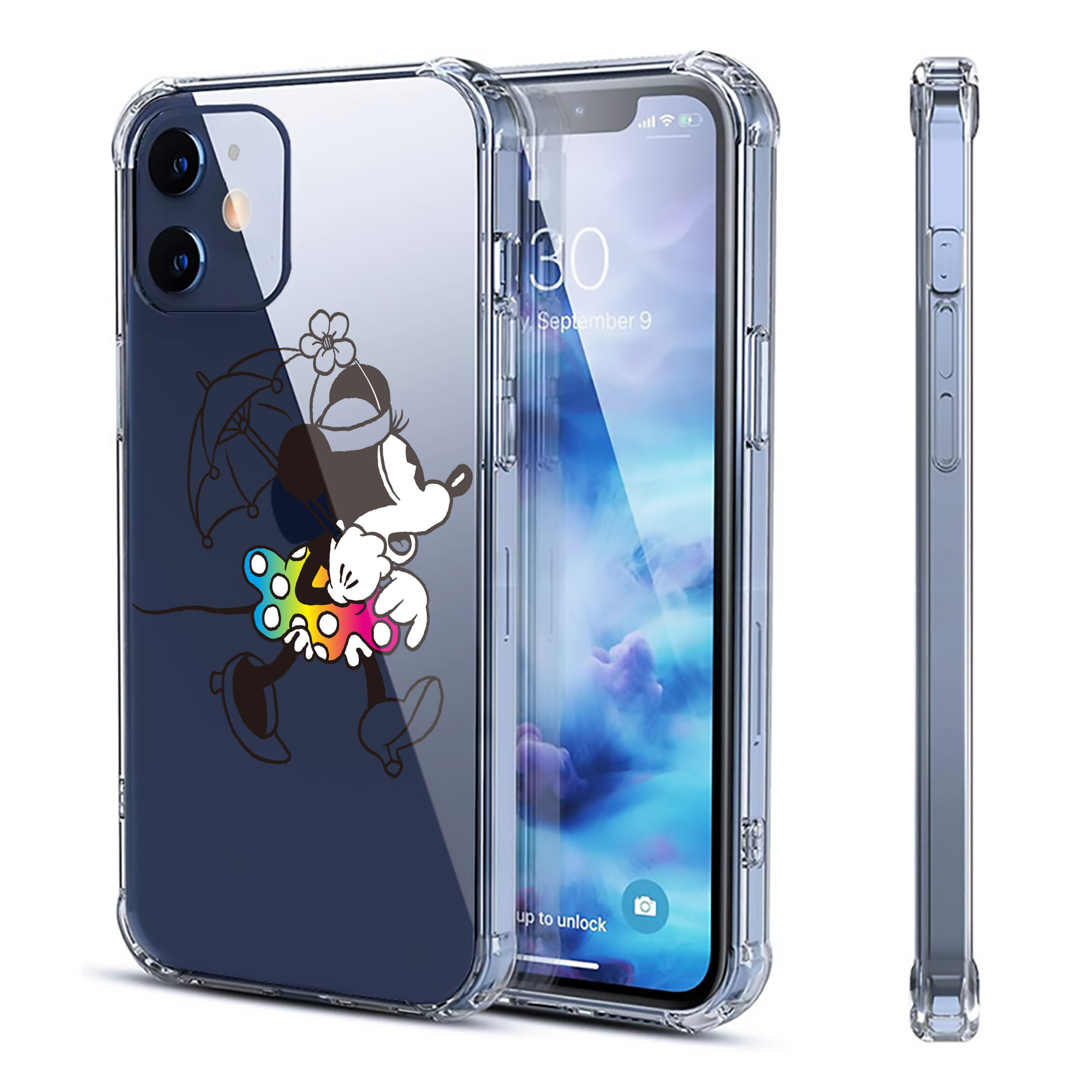 （画像用） ミッキーマウス Mickey Mouse 【iPhone 12シリーズ対応】透明スマホケース（クリアソフトケース）